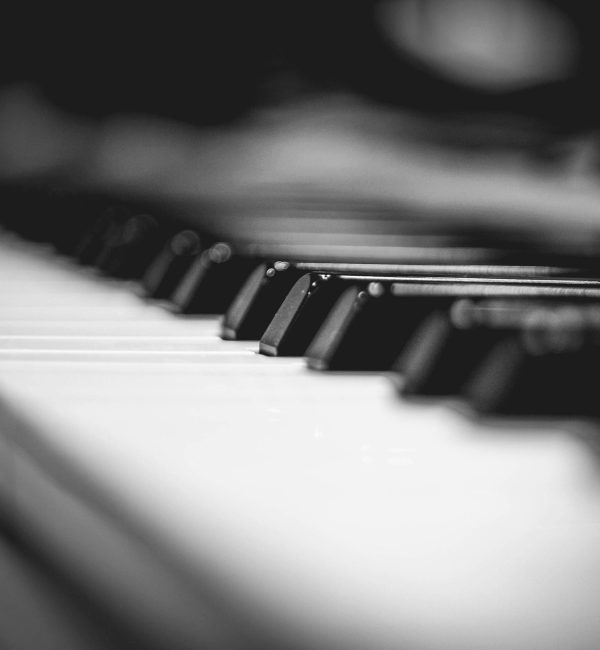 Elegant black and white close-up of piano keys, showcasing a monochrome artistic view.